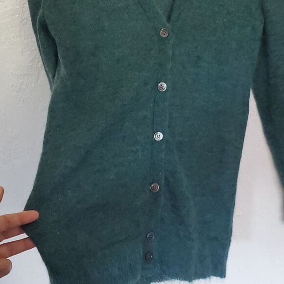 J. Crew Kid Mohair Button Down Sweater Cardigan in Emerald Size XS - Picture 3 of 9